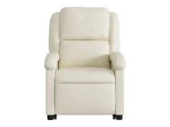 Poltrona Confortável | Poltrona reclinável elevatória elétrica couro artificial creme SHL521233