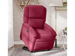 Poltrona Confortável | Poltrona reclinável elevatória elétrica veludo vermelho-tinto SHL80127