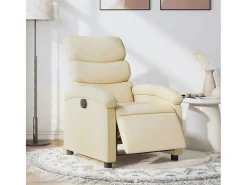 Poltrona Confortável | Poltrona reclinável elétrica tecido cor creme SHL221157