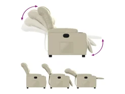 Poltrona Confortável | Poltrona reclinável elétrica couro artificial cor creme SHL106096