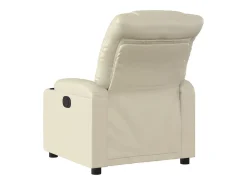 Poltrona Confortável | Poltrona reclinável elétrica couro artificial cor creme SHL106096