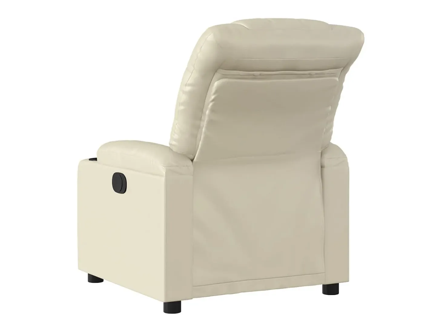 Poltrona Confortável | Poltrona reclinável elétrica couro artificial cor creme SHL106096