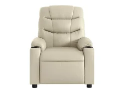 Poltrona Confortável | Poltrona reclinável elétrica couro artificial cor creme SHL106096