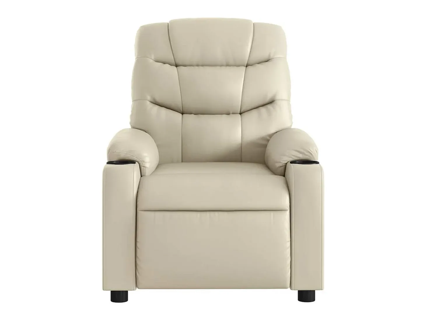 Poltrona Confortável | Poltrona reclinável elétrica couro artificial cor creme SHL106096