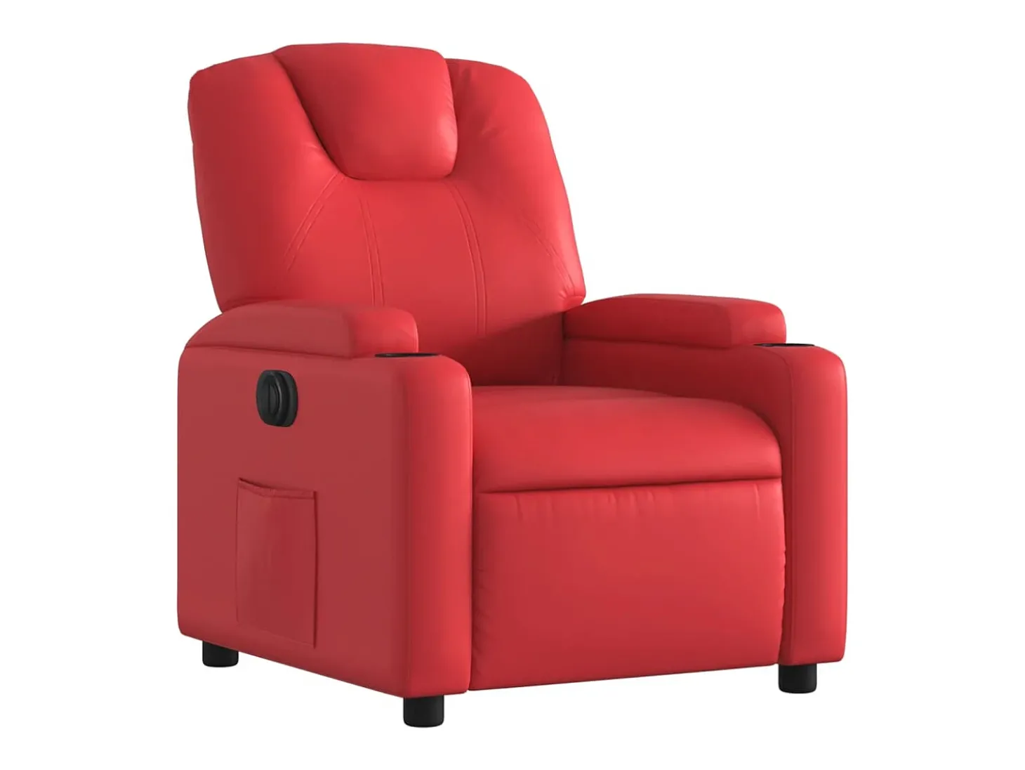Poltrona Confortável | Poltrona reclinável elétrica couro artificial vermelho SHL708525