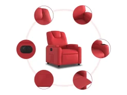 Poltrona Confortável | Poltrona reclinável elétrica couro artificial vermelho SHL708525