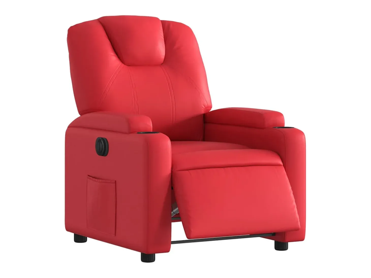 Poltrona Confortável | Poltrona reclinável elétrica couro artificial vermelho SHL708525