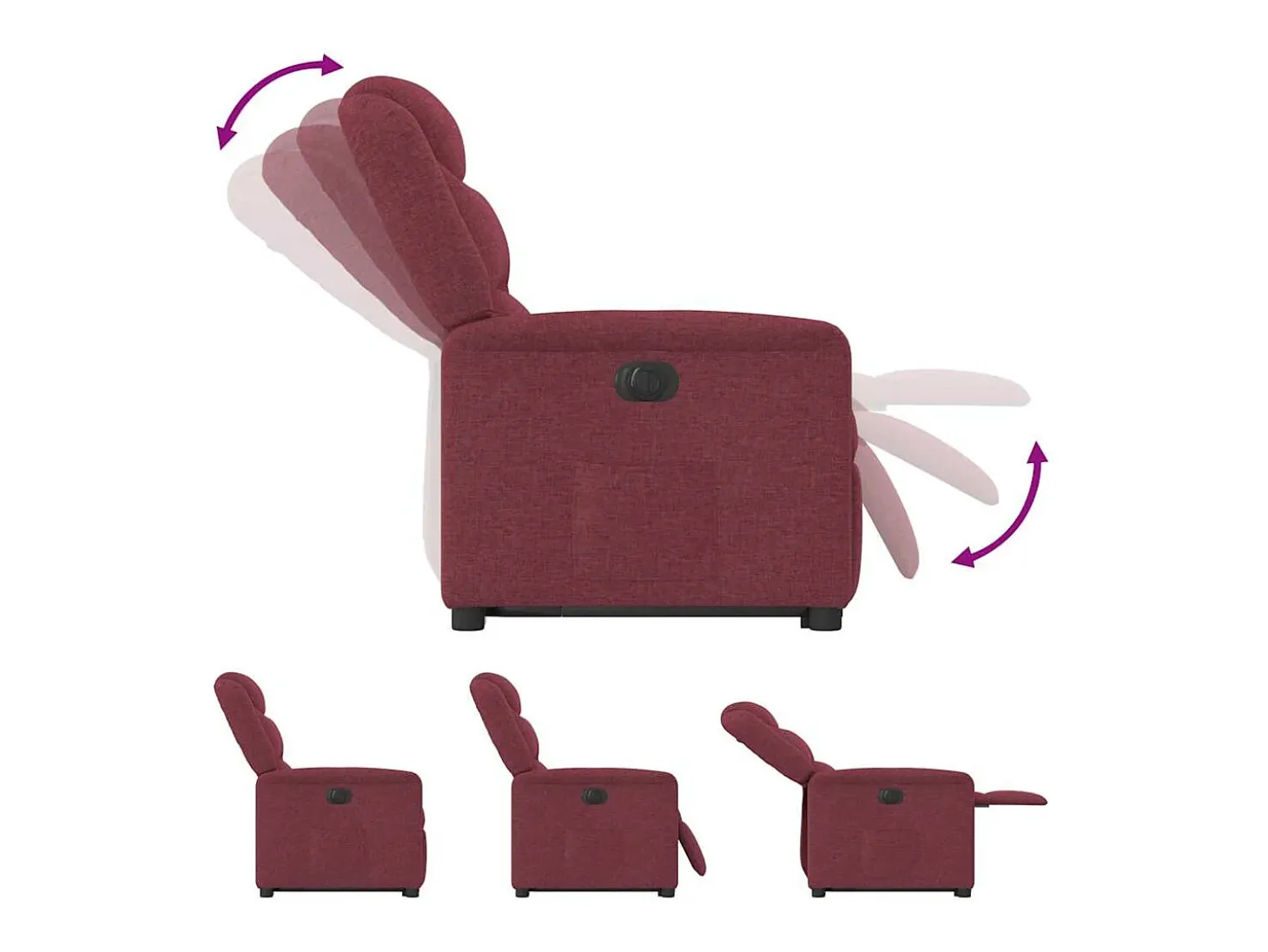 Poltrona Confortável | Poltrona reclinável elevatória elétrica tecido vermelho-tinto SHL141304