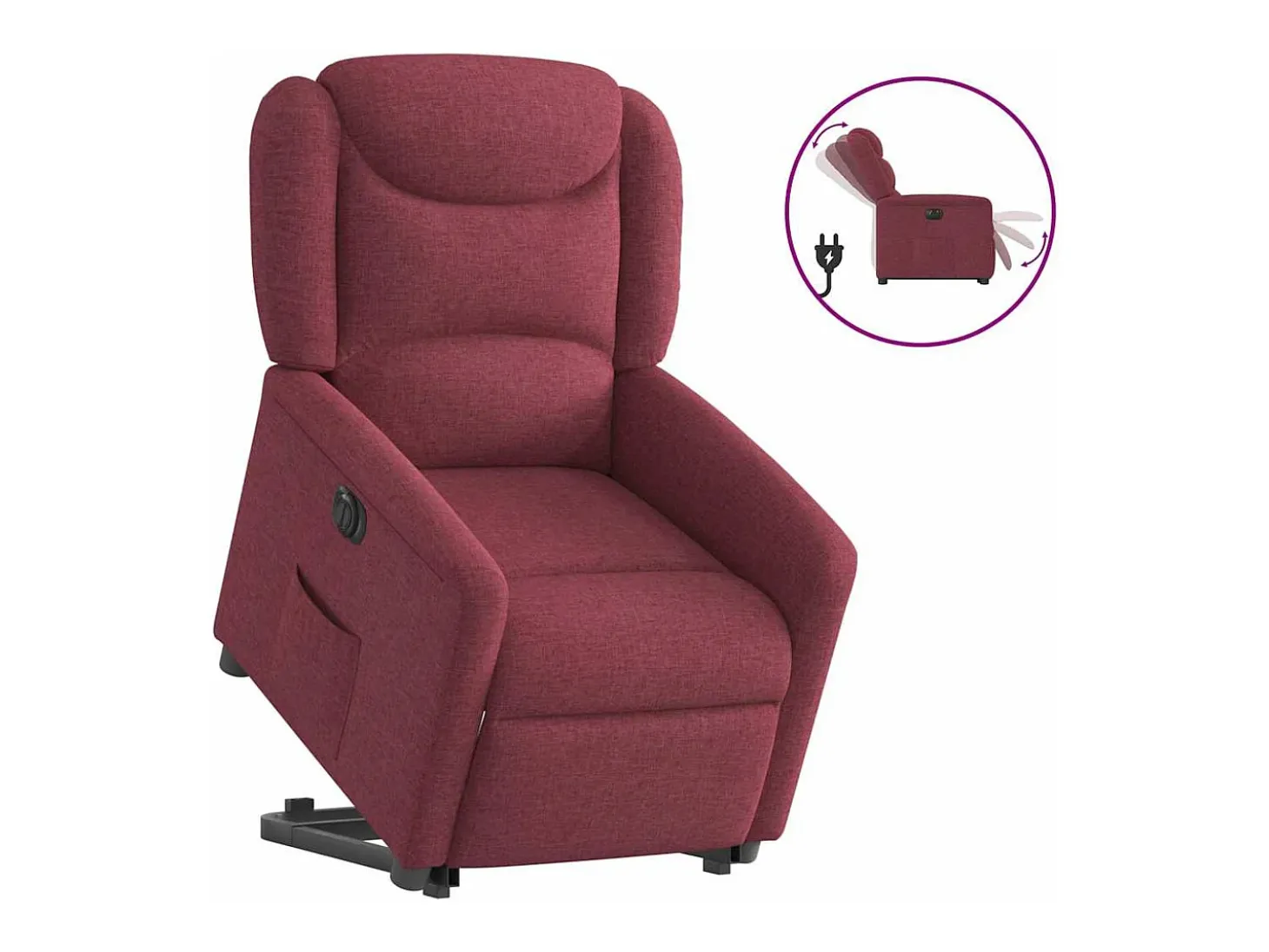 Poltrona Confortável | Poltrona reclinável elevatória elétrica tecido vermelho-tinto SHL141304