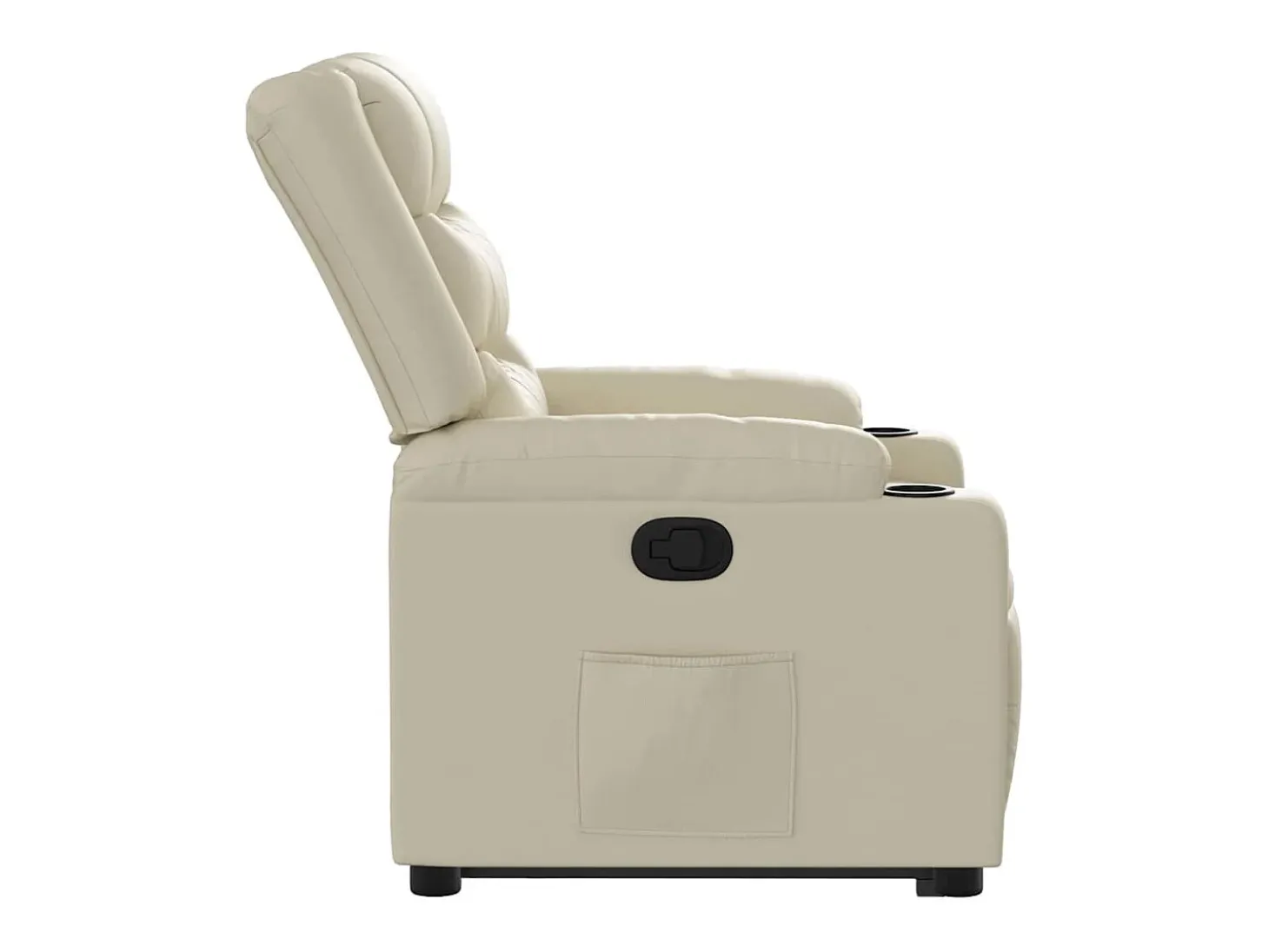 Poltrona Confortável | Poltrona reclinável elevatória couro artificial cor creme SHL157316