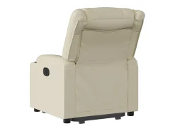 Poltrona Confortável | Poltrona reclinável elevatória couro artificial cor creme SHL157316