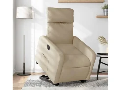 Poltrona Confortável | Poltrona reclinável elevatória tecido cor creme SHL782331