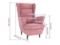 Poltrona Confortável em veludo cor-de-rosa SHL229186