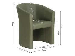 Poltrona confortável verde para sala de estar. Coleção KYOTO.