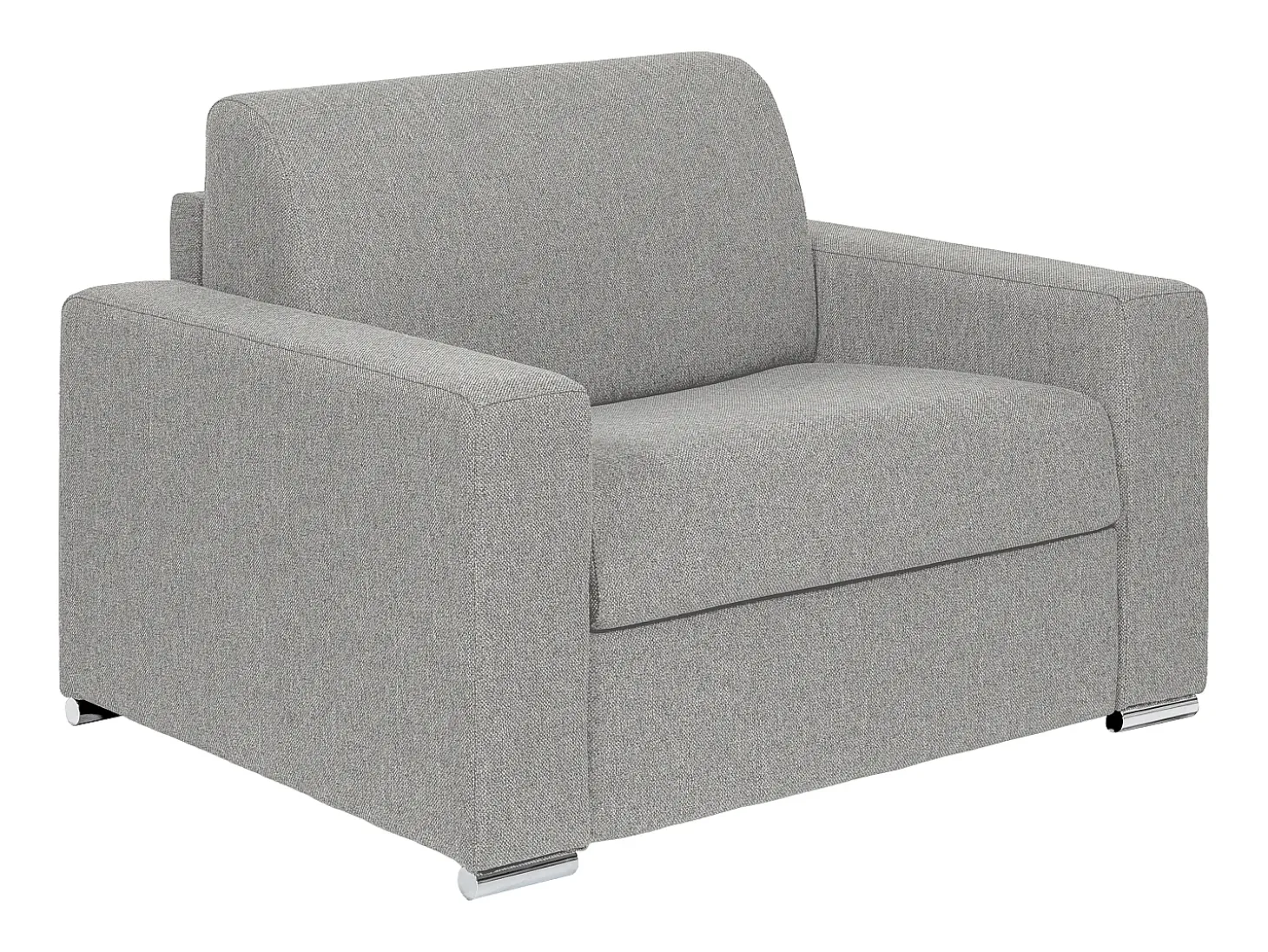 Poltrona convertível abertura rápida tecido cinza-claro, cama 70 cm e colchão 14 cm CALITO