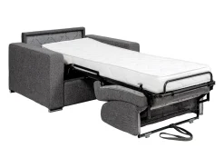 Poltrona convertível abertura rápida tecido cinza-claro, cama 70 cm e colchão 14 cm CALITO