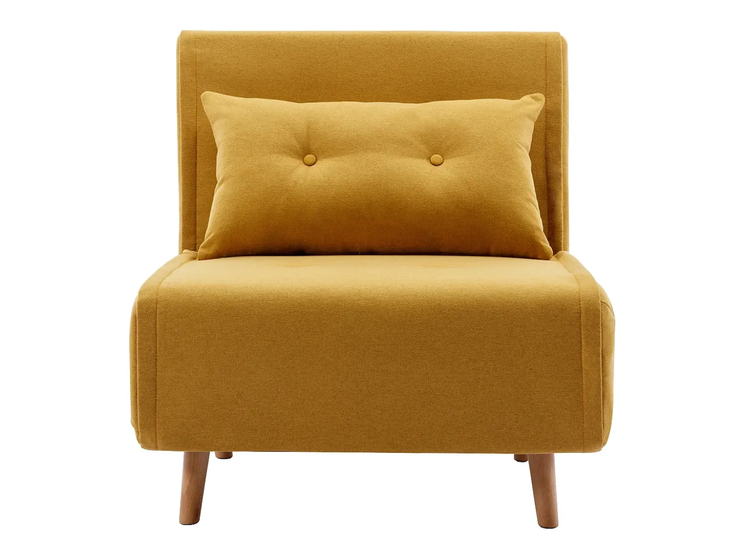 Poltrona convertível tecido amarelo mostarda estilo habitat jovem URIBIA