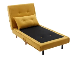Poltrona convertível tecido amarelo mostarda estilo habitat jovem URIBIA
