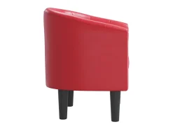 Poltrona couro artificial vermelho PT400656