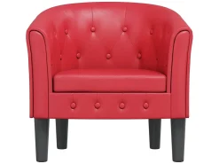 Poltrona couro artificial vermelho PT400656