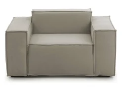 Poltrona Cristiana, Poltrona de sala, 100% Made in Italy, Poltrona relaxante em tecido acolchoado, 160x95h70 cm, Taupe