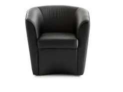 Poltrona Dabbiat, Poltrona de sala de estar, 100% Fabricado na Itália, Poltrona relaxante em couro ecológico, 70x60h74 cm, Preto