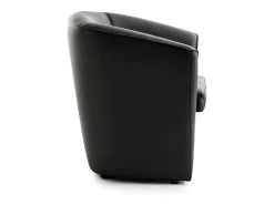Poltrona Dabbiat, Poltrona de sala de estar, 100% Fabricado na Itália, Poltrona relaxante em couro ecológico, 70x60h74 cm, Preto