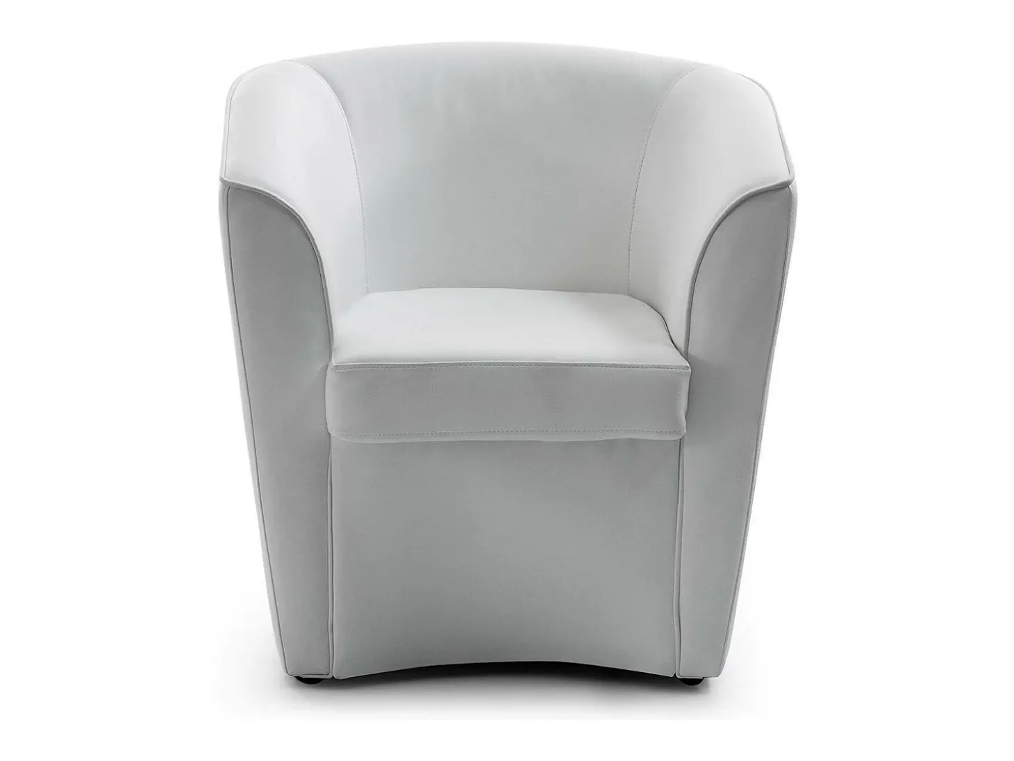 Poltrona Dabbiat, Poltrona de sala de estar, 100% Fabricado na Itália, Poltrona relaxante em couro ecológico, 70x60h74 cm, Branco