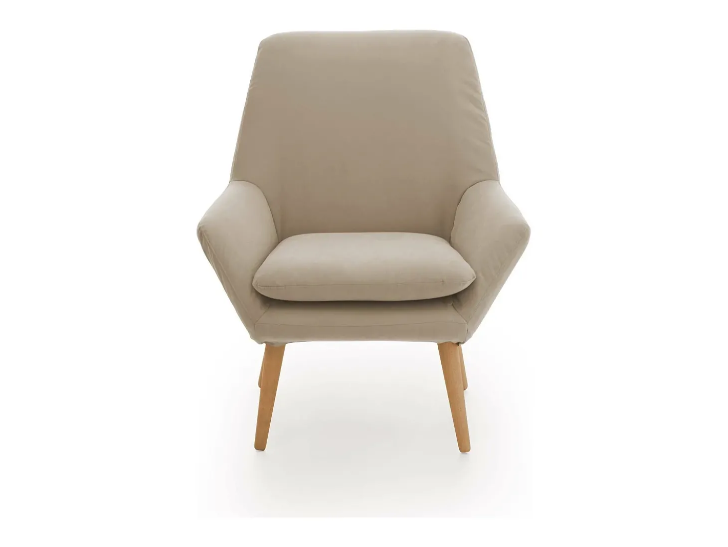 Poltrona Dabdall, poltrona design para sala, 100% Made in Italy, poltrona relaxante em tecido acolchoado, 80x70h95 cm, Bege