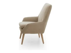 Poltrona Dabdall, poltrona design para sala, 100% Made in Italy, poltrona relaxante em tecido acolchoado, 80x70h95 cm, Bege