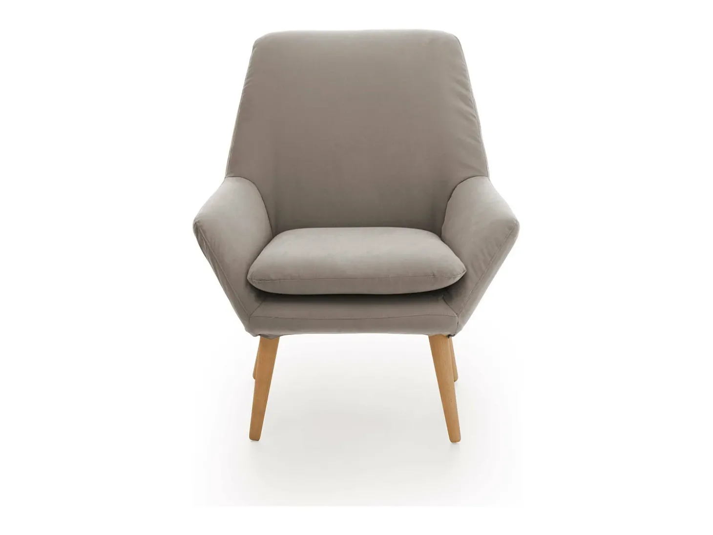 Poltrona Dabdall, Poltrona design para sala, 100% Fabricado na Itália, Poltrona relaxante em tecido acolchoado, 80x70h95 cm, Taupe