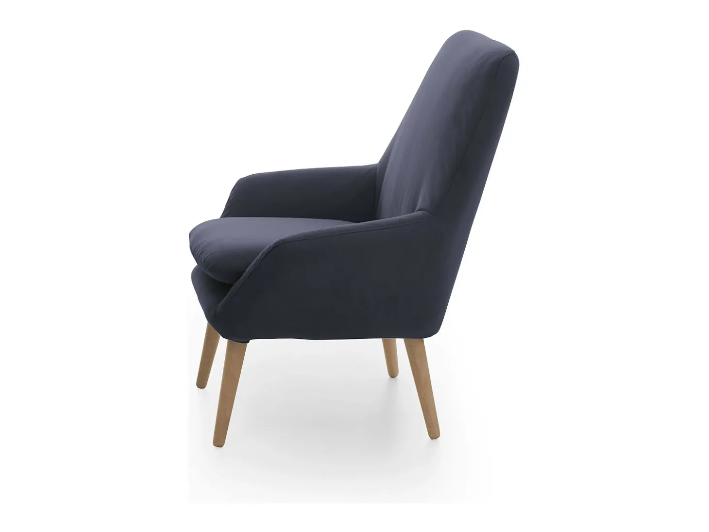 Poltrona Dabdall, Poltrona lounge design, 100% Made in Italy, Poltrona relaxante em tecido acolchoado, 80x70h95 cm, Azul