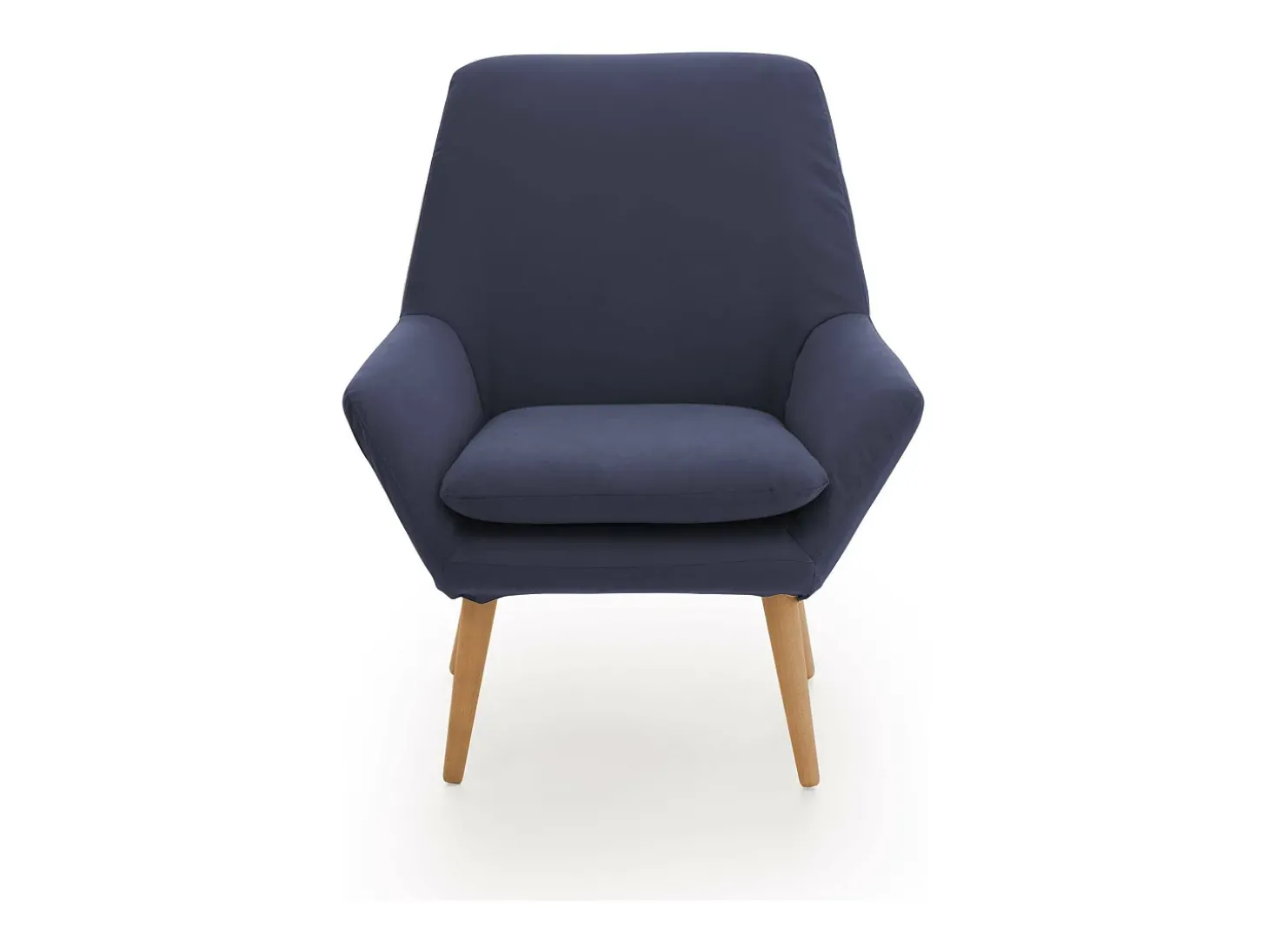 Poltrona Dabdall, Poltrona lounge design, 100% Made in Italy, Poltrona relaxante em tecido acolchoado, 80x70h95 cm, Azul