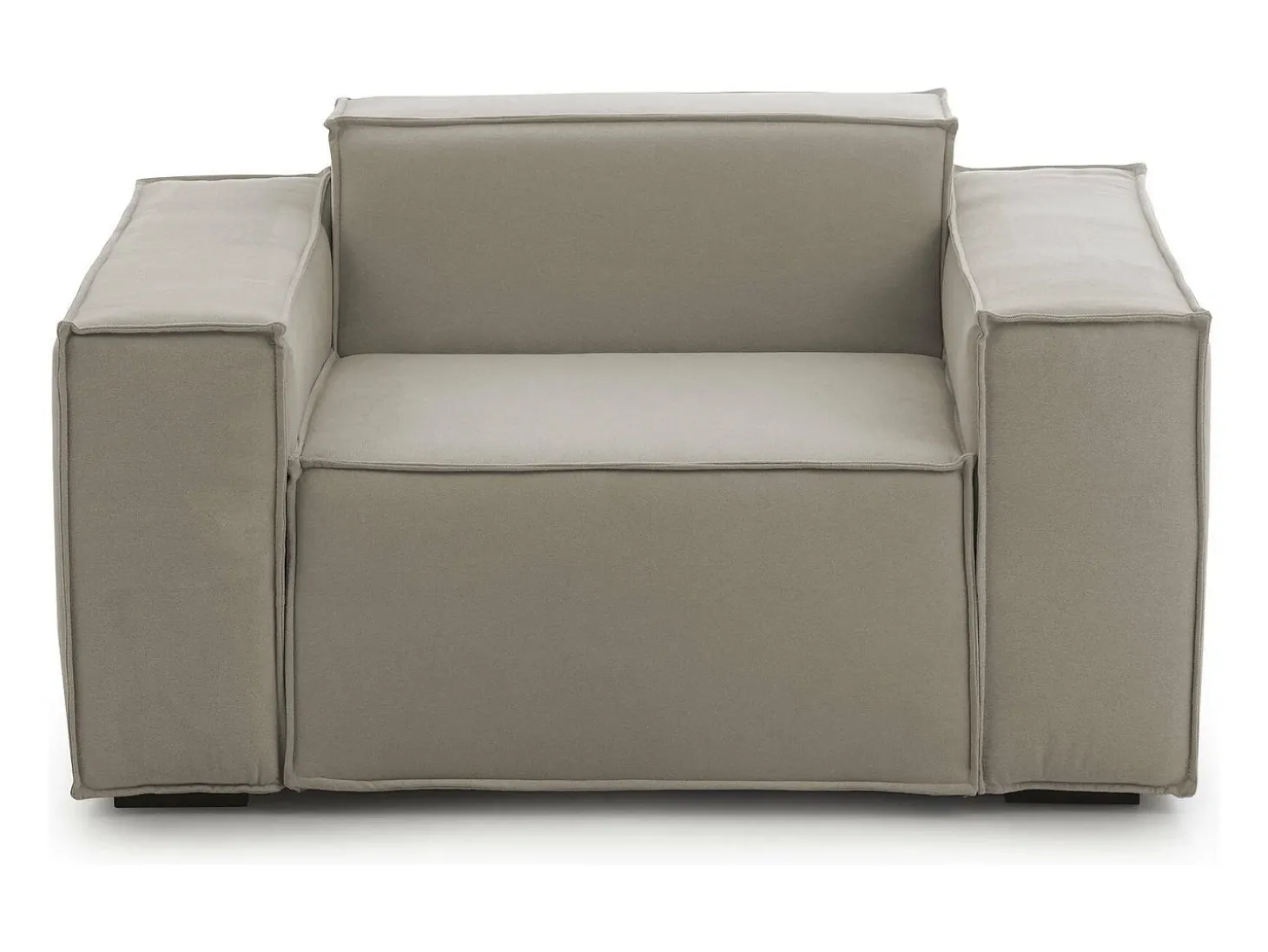 Poltrona Dbrogn, Poltrona de sala, 100% Fabricado na Itália, Poltrona relaxante em tecido acolchoado, 160x95h70 cm, Taupe