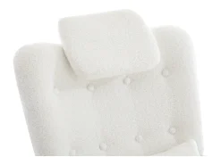 Poltrona de balanço - com banquinho - Veludo - Branco