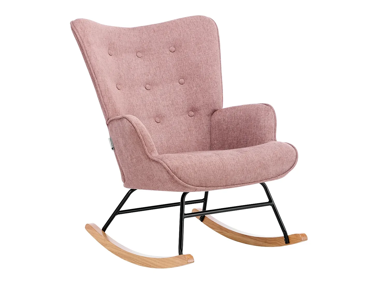Poltrona de balanço em tecido mesclado cor rosa ELMINA