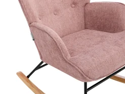Poltrona de balanço em tecido mesclado cor rosa ELMINA
