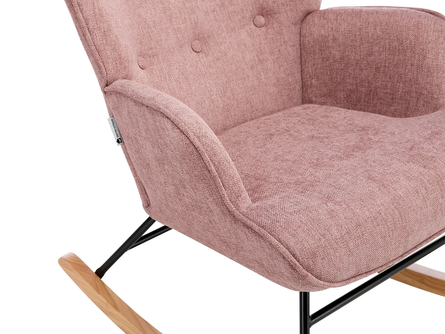 Poltrona de balanço em tecido mesclado cor rosa ELMINA