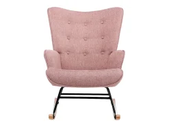 Poltrona de balanço em tecido mesclado cor rosa ELMINA