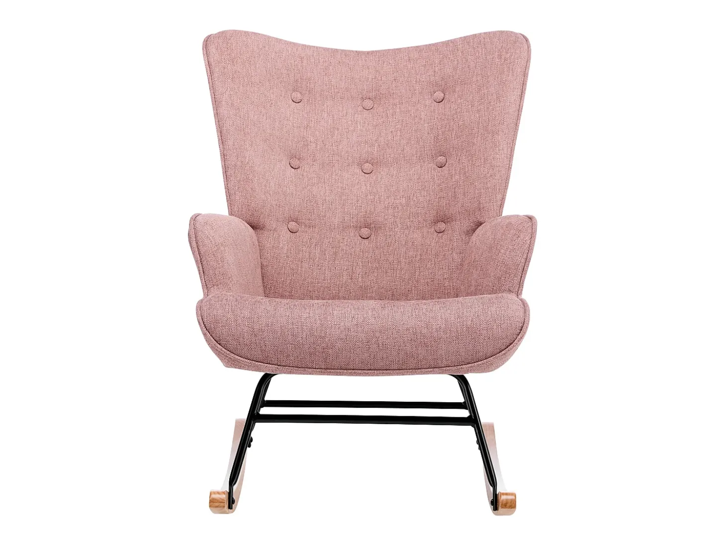 Poltrona de balanço em tecido mesclado cor rosa ELMINA