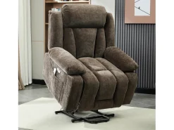 Poltrona de massagem elétrica - 95 x 94 x 107 cm - com massagem de 8 pontos + função de aquecimento e elevação - tecido - marrom