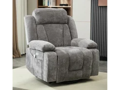 Poltrona de massagem elétrica - 95 x 94 x 107 cm - com massagem de 8 pontos + função de aquecimento e elevação - tecido - cinza