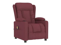 Poltrona de massagens elétrica reclinável tecido vermelho tinto