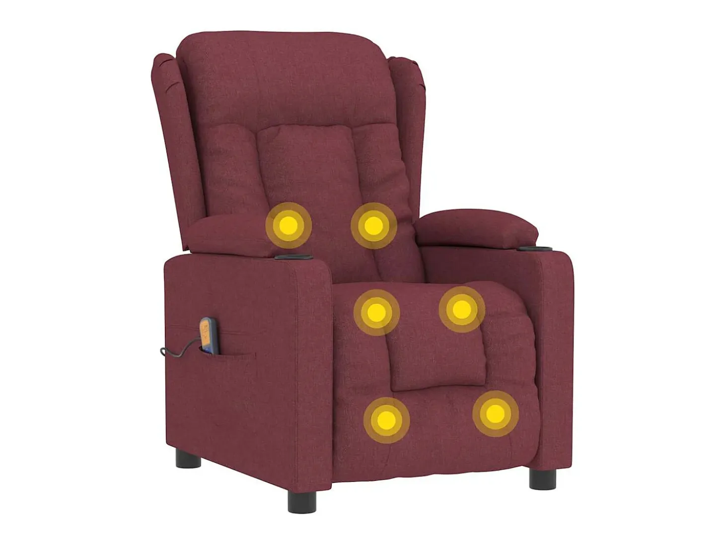 Poltrona de massagens elétrica reclinável tecido vermelho tinto