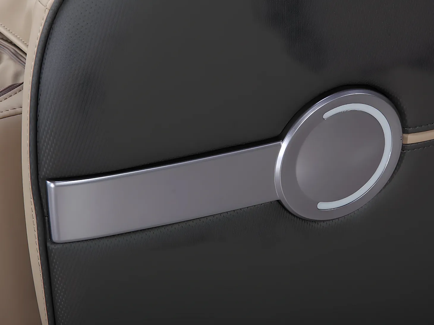 Poltrona de massagens KASOU em pele sintética com sistema de gravidade zero - Bluetooth e LEDs - Bege