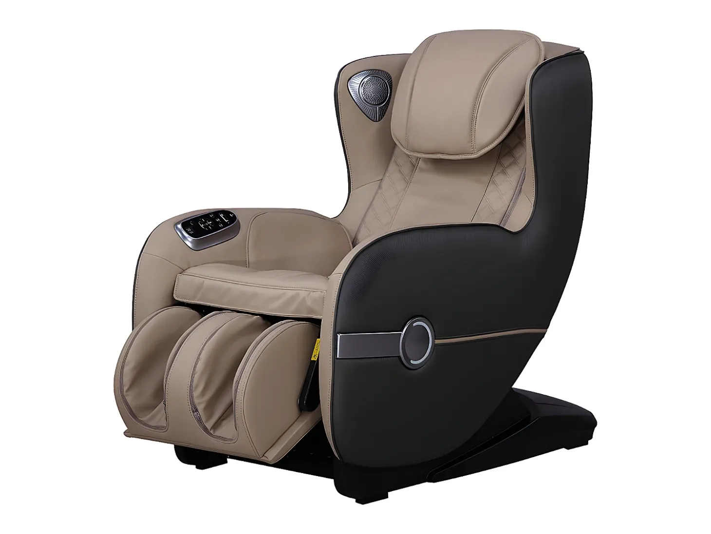 Poltrona de massagens KASOU em pele sintética com sistema de gravidade zero - Bluetooth e LEDs - Bege