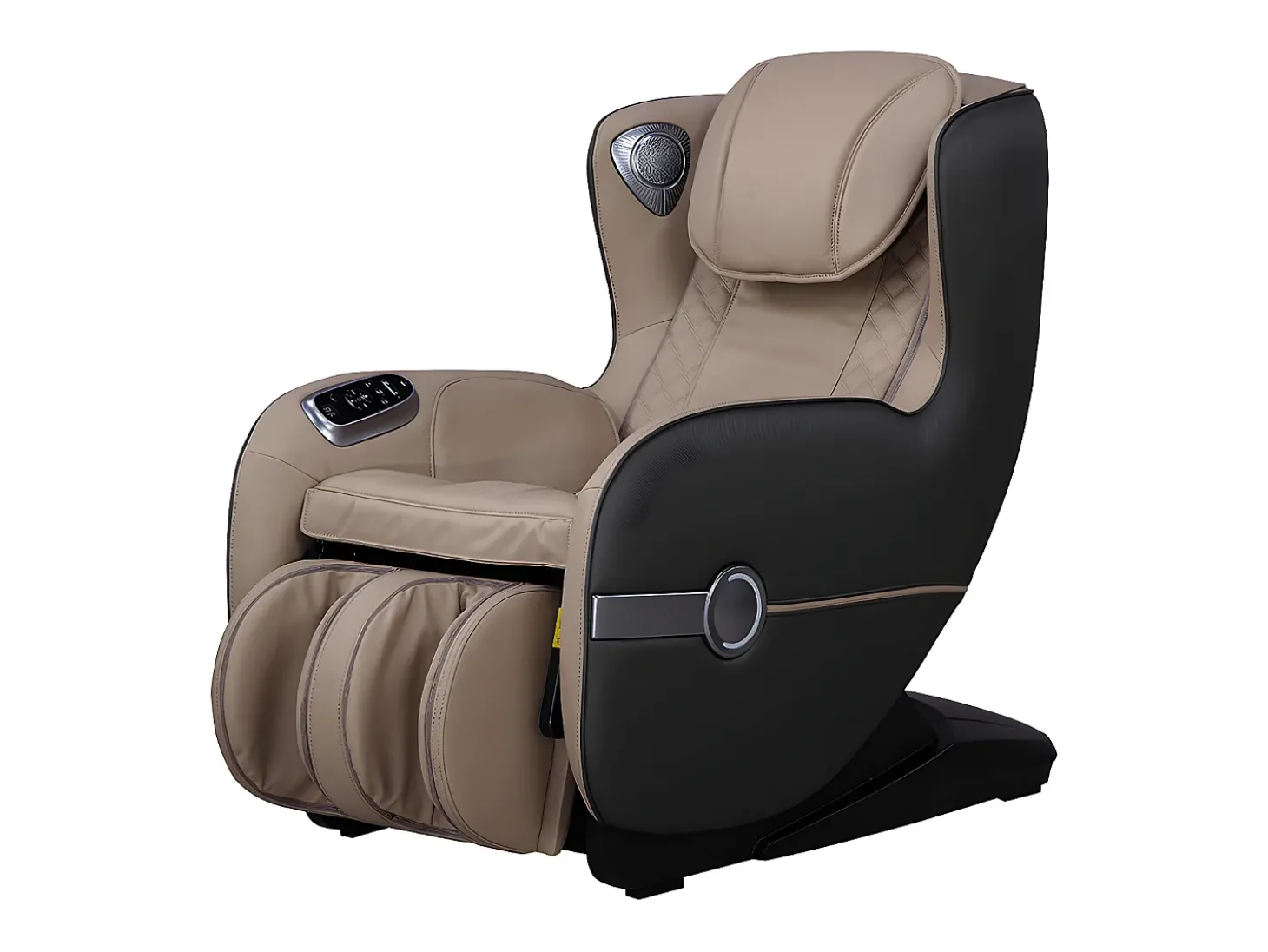 Poltrona de massagens KASOU em pele sintética com sistema de gravidade zero - Bluetooth e LEDs - Bege