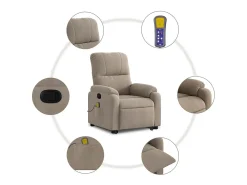 Poltrona de massagens reclinável microfibra cinza-acastanhado SHL497614