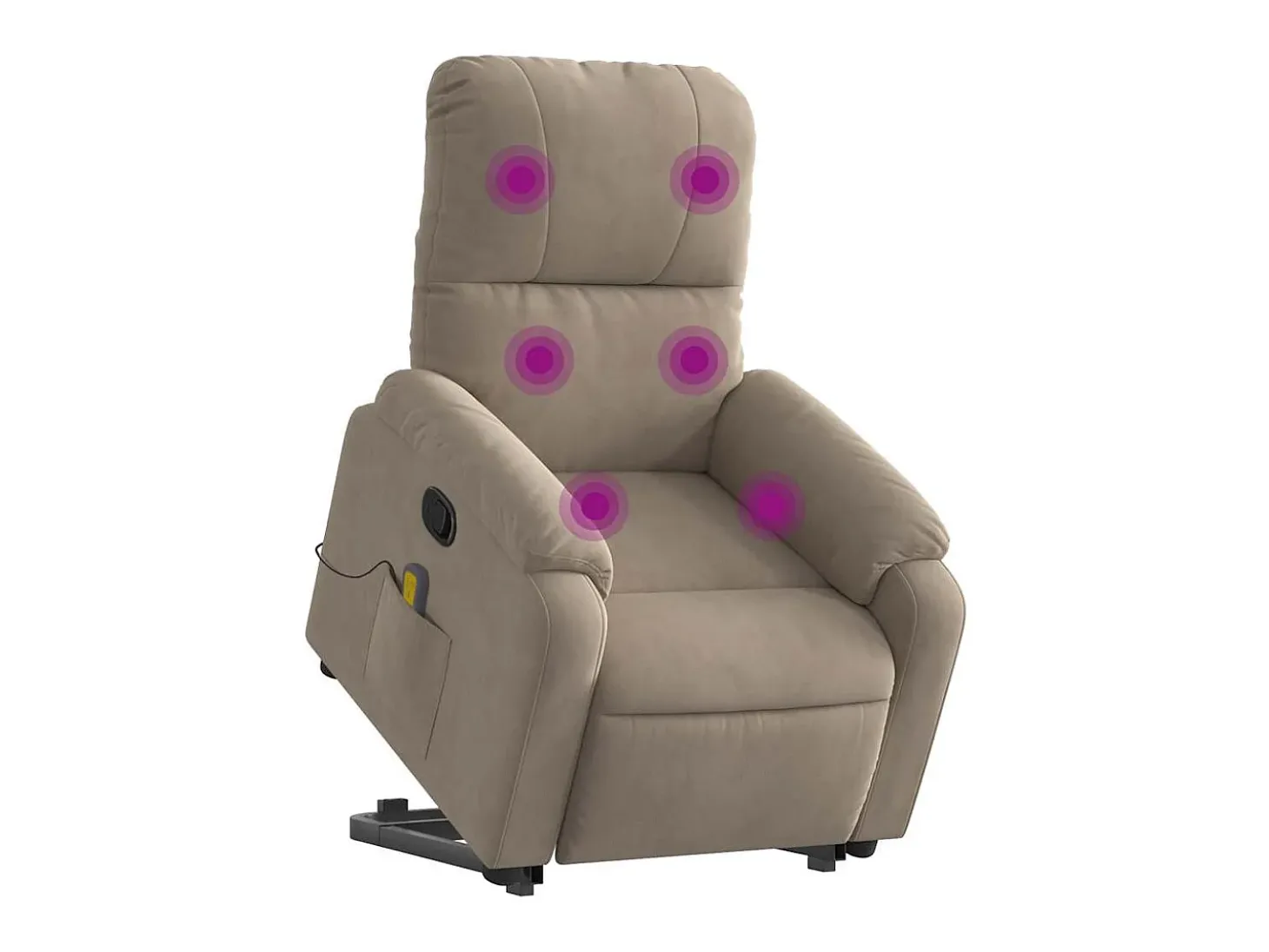 Poltrona de massagens reclinável microfibra cinza-acastanhado SHL497614