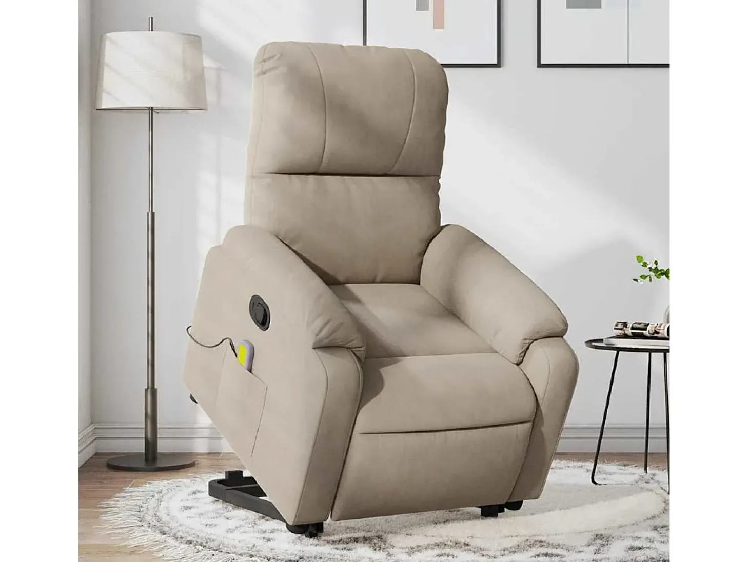 Poltrona de massagens reclinável microfibra cinza-acastanhado SHL497614